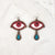 Crybaby Wooden Inlay Earrings - Wine Red